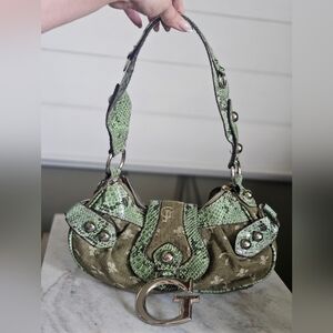 Guess Green and Gold Shoulder Bag